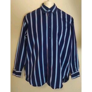 Tommy Hilfiger Men 80s 2 Ply Fabric Blue Red Plaid Button Down Shirt Size‎ S